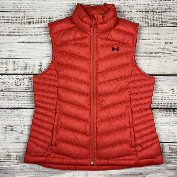 UNDER ARMOUR COLDGEAR WOMEN'S PINK PERTEX QUANTUM‎ 700 DOWN FILLED VEST SIZE L - Picture 1 of 9